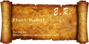 Ebert Rudolf névjegykártya